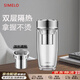SIMELO德國進(jìn)口品牌 雙層玻璃杯家用大容量男士個(gè)人專用茶水分離泡茶杯 雅銀350ML