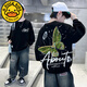 G.DUCKKIDS男童衛衣春秋款2024新款秋季加絨加厚上衣中大童兒童男孩秋冬裝潮 黑色 170 建議160-170cm13-15歲