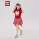 IEFMINI【愛(ài)依服童裝】2025夏季新款韓系風(fēng)時(shí)尚洋氣女童上下套裙 紅 140