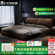 優(yōu)飾名家布藝床現(xiàn)代簡約麂皮絨科技布1.8米2米baxter大象耳朵主臥雙人大床 床+20cm抗菌防螨乳膠床墊+1柜 1.8*2氣壓結(jié)構(gòu)【15cm鋼木床板】