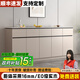 億柏森實木巖板餐邊柜客廳收納柜茶水柜置物架玄關(guān)柜儲物柜一體靠墻柜子 【輕奢灰】200*35*90
