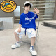G.DUCKKIDS男童夏季薄款運動(dòng)套裝2025新款潮酷帥氣中大童 藍色 120 cm