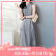GUYN真絲連衣裙女醋酸鍛面夏季2025新款無袖奢華氣質(zhì)法式通勤修身裙子 淺灰色 S 均碼