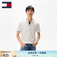 TOMMY JEANS【潮流鑲邊】25夏季男裝純棉珠地網(wǎng)眼商務(wù)翻領(lǐng)短袖T恤POLO20745 白色YBL L