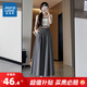 真維斯（Jeanswest）女裝山本裙新款夏季通勤高腰A字顯瘦垂墜感時尚百搭半身裙裙子GL 灰色8040 S 155/60A