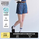 Teenie Weenie【天絲萊賽爾】小熊女裝休閑簡(jiǎn)約夏季高腰短褲牛仔褲 中藍色 M (165)
