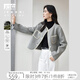 對白高級感雙面呢羊毛大衣女2024秋冬新款赫本小香風短款呢子外套 麻灰色 S