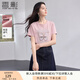 香影蝴蝶印花t恤女短袖2025夏季新款超好看亮鉆圓領(lǐng)粉色減齡上衣 粉色 L 165/88A/110-125斤