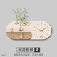 竹指奶油風(fēng)餐廳裝飾畫(huà)時(shí)鐘表2025新款客廳背景墻掛畫(huà)綠植高級(jí)感墻壁畫(huà) 間花影綽A 寬 60CM x 高 24CM 立體精雕實(shí)物砂巖無(wú)框畫(huà) 立體精雕砂巖畫(huà)+仿真綠植+金色指針+擺件