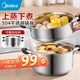 美的（Midea） 蒸鍋304不銹鋼蒸鍋單層家用加深湯鍋饅頭包子燃氣灶電磁爐24cm 【適合2-3人】性價比款 1層 24cm 304不銹鋼24cm