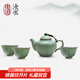 東道汝窯河南非遺 中葵茶壺半組 功夫茶具套裝汝瓷整套茶具開片可養(yǎng) 中葵小茶組2024款（天青）