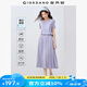 佐丹奴抗皺保型連衣裙女易打理假兩件收腰圓領(lǐng)短袖裙子女05465469 84光影紫 XL