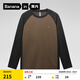 蕉內(nèi)（Bananain）熱皮503+++男士長袖T恤保暖7A抗菌秋冬款加絨加厚打底衫內(nèi)衣秋衣 沙巖棕拼黑色 XXL
