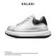 莎萊茜（SALAXI）2025秋冬新款潮牌情侶面包鞋女款百搭時(shí)尚小眾厚底增高休閑板鞋男 蛇紋白 41 【男款】