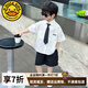 G.DUCKKIDS兒童套裝學(xué)院風(fēng)六一兒童節(jié)表演服裝校服男童短袖夏裝幼兒園畢業(yè)服 白色送領(lǐng)帶 130 (建議身高120cm 8-9歲)cm