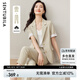 尚都比拉夏季商務(wù)休閑西服套裝女單排兩?？鄱绦湫∥鞣滹@瘦九分直筒褲