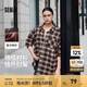森馬（Semir）長(zhǎng)袖襯衫女中長(zhǎng)款慵懶寬松落肩休閑秋季chic復(fù)古格紋襯衣潮流 紅白色調(diào)00461 M