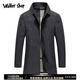 Walker Shop風(fēng)衣男中長(cháng)款春季新款【精選優(yōu)質(zhì)面料】輕奢商務(wù)休閑外套高端男裝 黑色 L /175
