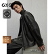 GXG男裝【pu皮】 質(zhì)感pu皮夾克外套男簡約拉鏈夾克 2024冬季新品 黑色 M