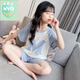 WVD國際品牌新款女童夏季短袖睡衣家居服空調(diào)服套裝 淺藍(lán)色短袖大M字母 120 cm