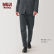 無印良品（MUJI） 男式 彈力針織 無褶 褲 男士長褲子春季款休閑褲 AE0Y1A4A 深灰色 S(165/72A)