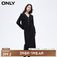 ONLY春季通勤風(fēng)中長款半身裙V領(lǐng)套裝連衣裙女|124107011 H1Z 黑色 L (170) 88A