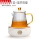 古德窯 日式玻璃茶壺加熱底座溫茶器花茶茶具蠟燭加熱爐陶瓷煮茶爐煮茶器 陶瓷加熱底座+錘紋相思?jí)?50ml