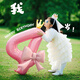 仕彩 粉色數字氣球蝴蝶結男孩女孩生日禮物周歲場(chǎng)景布置裝飾拍照道具4