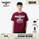 BOY LONDON【玫瑰誓約】春夏情侶款簡約潮牌休閑短袖T恤N01900 酒紅色 M