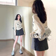 妙奕嘉白色長(zhǎng)袖防曬罩衫t恤女夏季衣服2025新款寬松大碼顯瘦上衣高級(jí)感 美式字母涂鴉印花罩衫 均碼 【建議130斤以?xún)?nèi)】