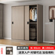 馨恒坊【包安裝】衣柜家用臥室出租房屋用小戶型推拉門簡易儲物兩門柜子 莫灰色 長80cm高180cm