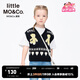 little MO&Co.童裝春秋裝兒童針織衫女童背心羊毛馬甲毛衣上衣女孩 黑色 110 110/56