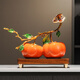 景逸新中式國風(fēng)創(chuàng  )意柿柿如意擺件陶瓷柿子客廳酒柜電視柜式玄關(guān)工藝品 柿柿-事事如意-橙（含禮盒）