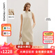 朗姿法式復(fù)古氣質(zhì)直筒高級感休閑無袖裙子女2024年秋季新款連衣裙 蛋黃白色 S