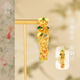 俏江南魚(yú)戲荷花翡翠銀鎏金胸針?lè )沁z花絲琺瑯鏤空錦鯉蓮花新中式純銀胸花 魚(yú)戲荷田.銀鎏金胸針/吊墜兩用