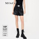 MO&Co.三醋酸混紡LOGO織嘜高腰運(yùn)動(dòng)時(shí)尚短褲褲子女 黑色 S 160