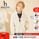 哈吉斯（HAZZYS）童裝男童外套秋新款兒童仿羊羔絨保暖休閑外套 奶油色 160