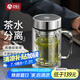 茶馬仕雙層玻璃杯帶把手辦公泡茶杯男女士大容量水杯禮盒裝團購定制杯子