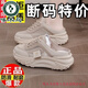 啄木鳥(niǎo)真皮包頭半拖鞋女ins夏季2025新款網(wǎng)紅休閑運動(dòng)鞋厚底防滑涼拖鞋 卡其 【專(zhuān)柜正品 高品質(zhì)】 38 標準尺碼）
