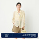 詩(shī)凡黎（'SEIFINI）藍(lán)色POLO領(lǐng)醋酸襯衫2024春新款別致純色長(zhǎng)袖襯衣氣質(zhì)空調(diào)衫女 米白 S 155/80A