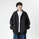 頂峰保羅（Dingfengbaoluo）休閑夾克男秋季純色簡(jiǎn)約百搭時(shí)尚寬松上衣外套KD16黑色L