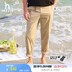 哈吉斯（HAZZYS）男裝 春季男褲【PHIZ系列】長(zhǎng)褲鑰匙扣掛件通勤休閑褲男 淺卡其色LK 33 （175/80A）