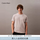 Calvin KleinJeans25春夏男士休閑通勤ck字母純棉圓領(lǐng)針織短袖T恤4RB843G PB3-燧石灰 M