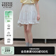 Teenie Weenie小熊女裝簡(jiǎn)約休閑夏裝甜美花邊蓬蓬裙甜美半身裙短裙 象牙白 M