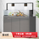 森森2024新品魚(yú)缸水族箱溪流缸底過(guò)濾超白玻璃南美原生缸生態(tài)魚(yú)缸 升級(jí)款納米灰（帶顯示屏，爆藻燈） 靠墻款119*寬48*缸高40/柜高85cm