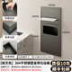 釋風(fēng)不銹鋼壁龕衛(wèi)生間嵌入式垃圾桶金屬成品廁所馬桶壁龕柜置物架定制 槍灰色28*60*13.5cm【帶垃圾桶】