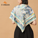 E·ORILKS意敖瑞原創(chuàng)中國風雙面真絲巾女披肩桑蠶絲大方巾 唐風華彩 松綠 88*88cm