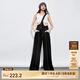 ONLY夏季時(shí)尚高腰闊腿顯瘦背帶長(zhǎng)褲牛仔褲女|12427M002 J19 黑牛仔 S (160) 64A