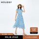 moussy 女裝新品法式度假風碎花茶歇裙連衣裙女010HSH30-2981 111淺藍色 S 00001