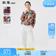 斯琴（siqin）2025春新款棉蠶絲混紡印花立領(lǐng)單排扣襯衫上衣襯衣BECS002150 花色 S